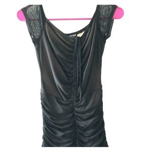 Fashion Nova Maura Mesh Black Romper